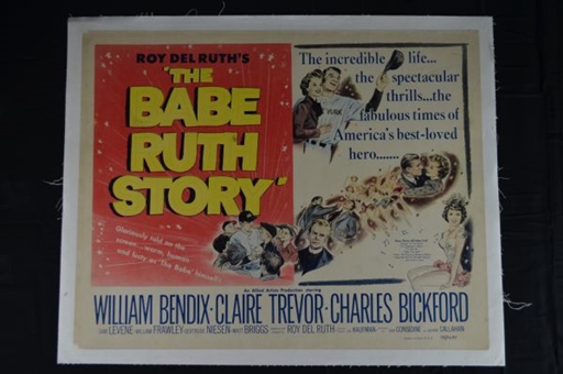 1948 The Babe Ruth Story Half Sheet Movie Poster